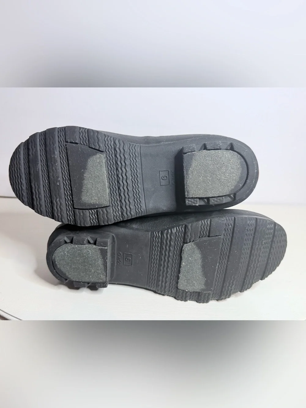 Chooka Waterproof Herringbone Rain Boots Black Buckle Size 6